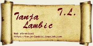 Tanja Lambić vizit kartica